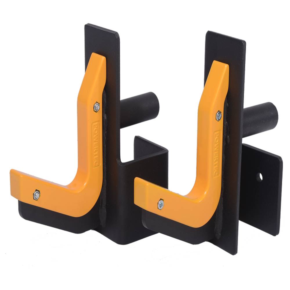 Powertec black / yellow J Hooks, Strength Equipment