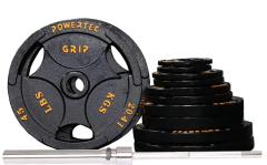  Powertec 300 lb Olympic Plate Set (Including Olympic Bar) 